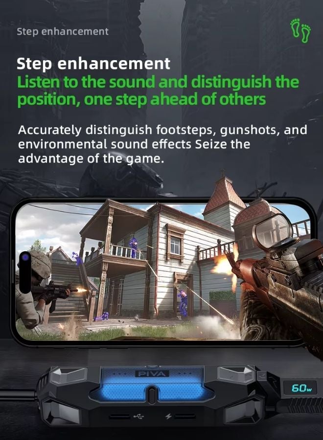 بيفا وصلة ادابتر كرت صوت الألعاب Piva (4 في 1) - محول Type-C مزدوج مع منفذ 3.5mm وشحن سريع 60W - Image 4